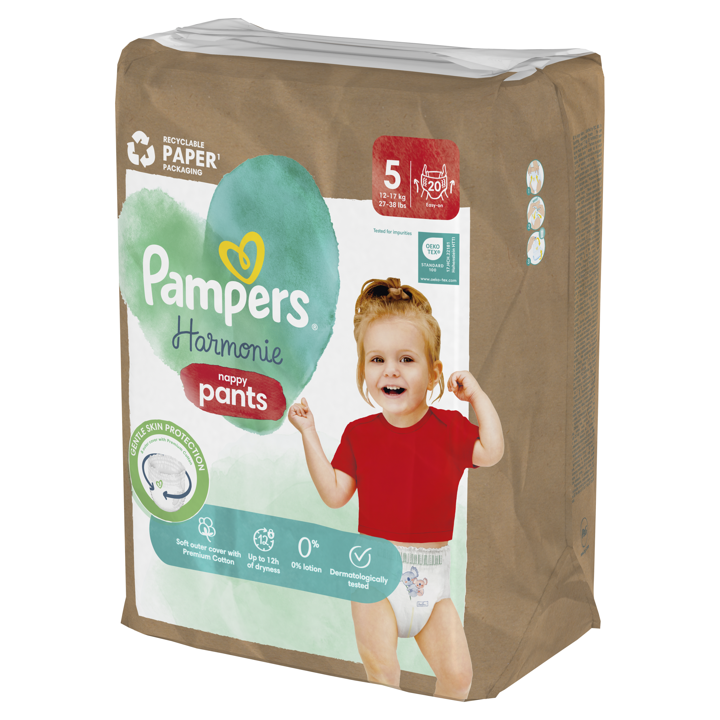 Pampers Harmonie Baby Pieluchomajtki, Rozmiar 5, 20 Sztuk, 12Kg-17Kg