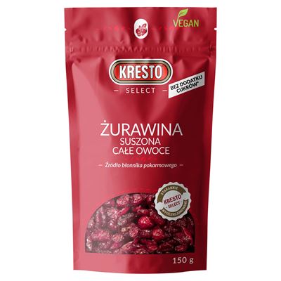 KRESTO Select Żurawina suszona całe owoce 150 g