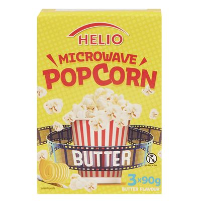 HELIO Popcorn maślany 3 x 90 g