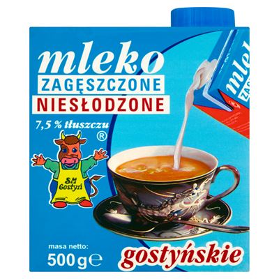 SM W GOSTYNIU Mleko gostyńskie zagęszczone niesłodzone 7,5 % tłuszczu 500 g