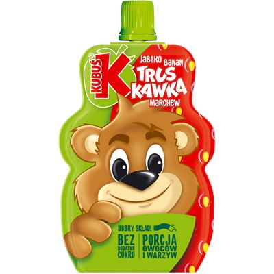 KUBUŚ Mus 100% owoców truskawka banan marchew 12x100ml