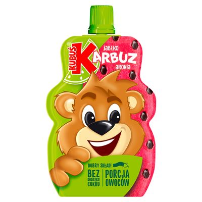 KUBUŚ Mus 100% owoców jabłko arbuz aronia 12x100ml