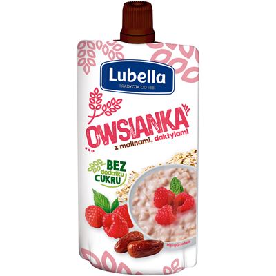 Lubella Owsianka mus z malinami i daktylami 100g