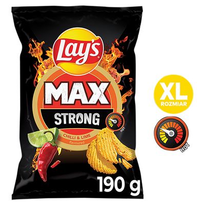 Lay's Chipsy karbowane STRONG Ostre chilli i limonka 190g