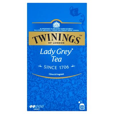 TWININGS Lady Grey Czarna herbata z aromatem owoców cytrusowych 50 g (25 torebek)