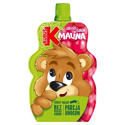KUBUŚ Mus Jabłko, banan, malina 12 x 100 g