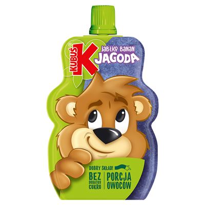 KUBUŚ Mus Jabłko, banan, jagoda 12 x 100 g