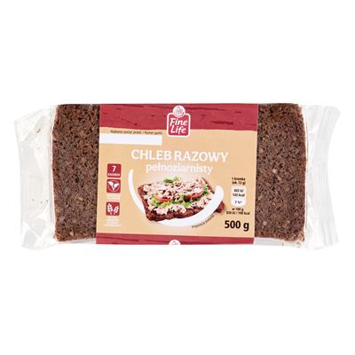 Fine Life Chleb razowy pełnoziarnisty 500 g