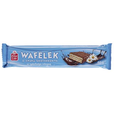 Fine Life Wafelek śmietankowy w czekoladzie 40 g