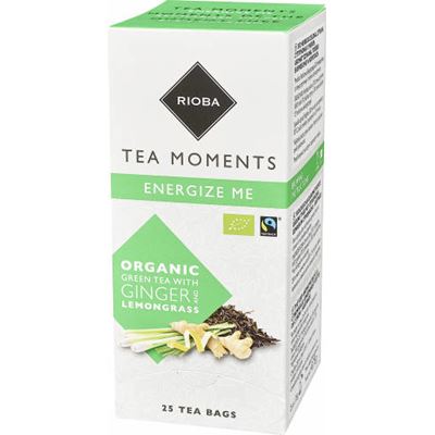RIOBA Herbata Energize me Organic green tea ginger&lemongrass 25 kopert 44g