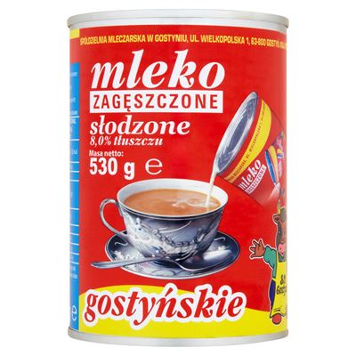 GOSTYŃ Mleko gostyńskie zagęszczone słodzone 8,0% 530 g