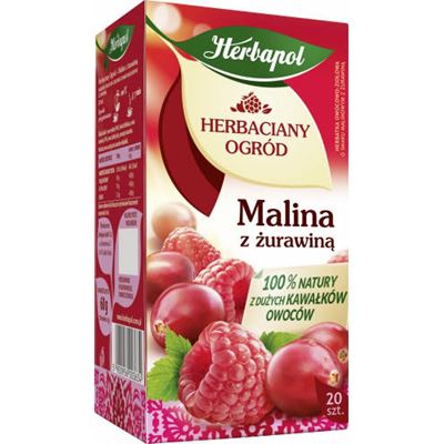 HERBACIANY OGRÓD Herbata owocowa Malina i żurawina 20 torebek 54 g