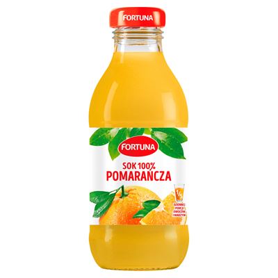 FORTUNA Sok 100% pomarańcza 15 x 300 ml butelka szklana