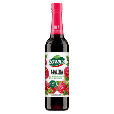 ŁOWICZ Syrop Malina 400ml butelka szklana