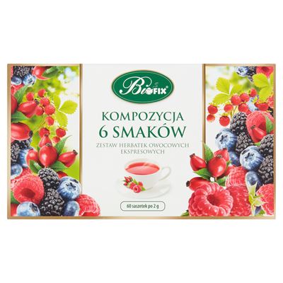 BIFIX Kompozycja 6 Herbat owocowych ekspresowych 60 torebek 120g
