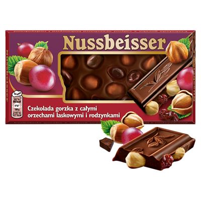 Alpen Gold Nussbeisser Czekolada z orzechami laskowymi i rodzynkami 100g