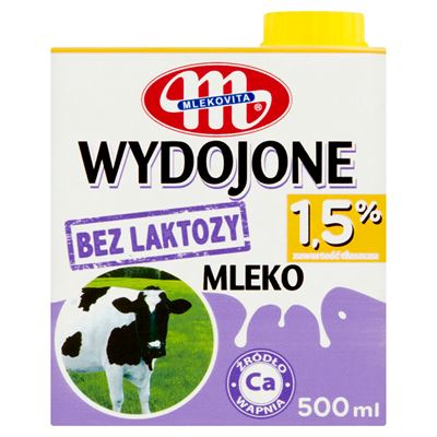 MLEKOVITA WYDOJONE Mleko bez laktozy 1,5% 12 x 500 ml