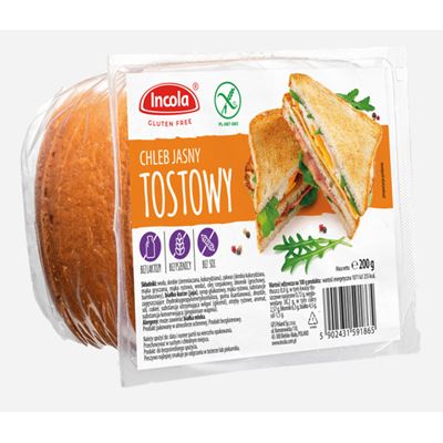 Incola Chleb jasny tostowy bezglutenowy 200 g