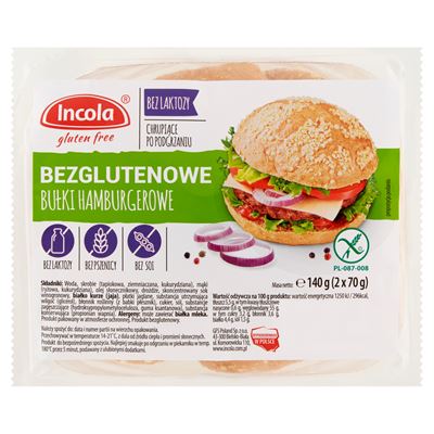 Incola GFS Bułka hamburger bezglutenowy 140 g