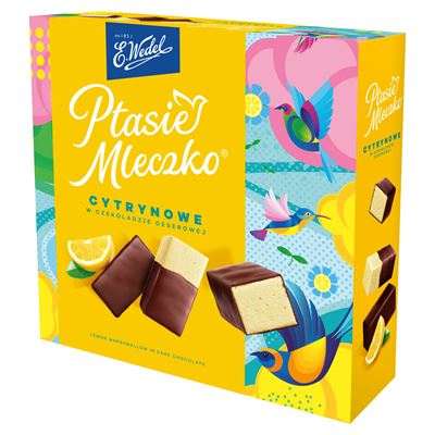 E. Wedel Ptasie Mleczko cytrynowe w czekoladzie deserowej 340 g