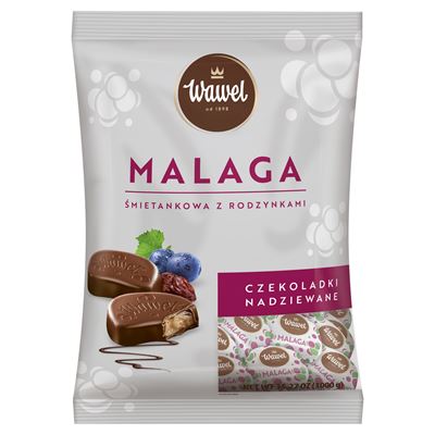 Wawel Malaga śmietankowa z rodzynkami czekoladki 1kg