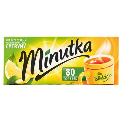 minutka Herbata czarna cytryna 80 torebek 122g