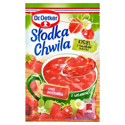 Dr.Oetker Słodka Chwila Kisiel z kawałkami owoców smak poziomka 31,5g
