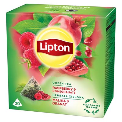Lipton Herbata Zielona Malina i granat 28g
