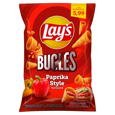 Lay's Bugles Chipsy o smaku paprika style 75 g