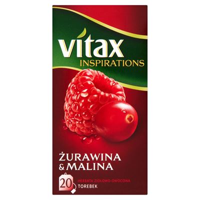 VITAX Inspirations Herbata ziołowo-owocowa żurawina&malina 20 torebek 40g