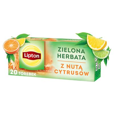 Lipton Herbata zielona z nutą cytrusów 20 torebek 26g