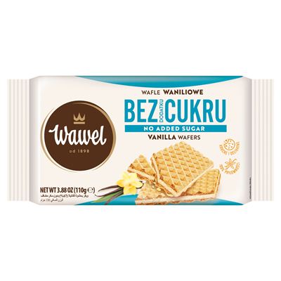 Wawel Bez dodatku cukru Wafle waniliowe 110g