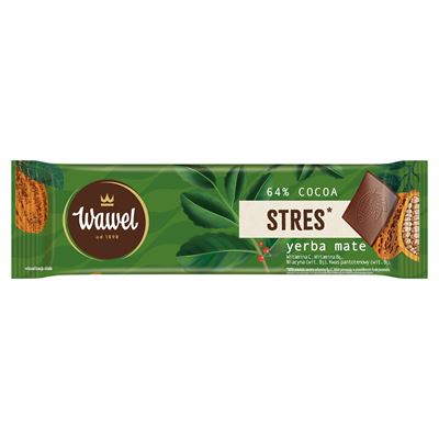 Wawel Miniczekolada Stres gorzka 64% z yerba mate i witaminami 20 g