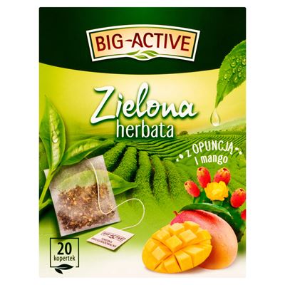 BIG-ACTIVE Zielona herbata z popuncją i mango 20 kopert 34g