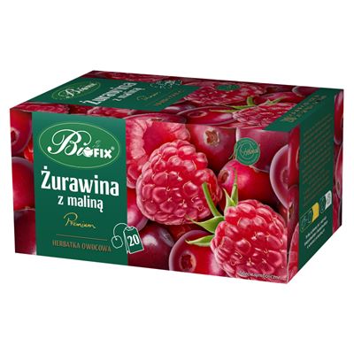 BIFIX Herbatka owocowa premium żurawina z maliną 20 torebek 40g