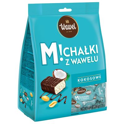 Wawel Michałki z Wawelu Kokosowe Cukierki w czekoladzie 245 g