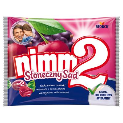 nimm2 Słoneczny Sad nadziewane cukierki wiśniowe i porzeczkowe 90g