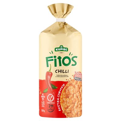KUPIEC Fitos Wafle kukurydziane o smaku papryczki chilli 120 g (15 sztuk)