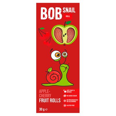 BOB SNAIL Roll Przekąski jabłkowo-wiśniowe 30g