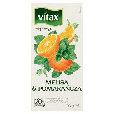 VITAX Herbata owocowa-ziołowa o smaku melisy i pomarańczy 20 torebek 33g