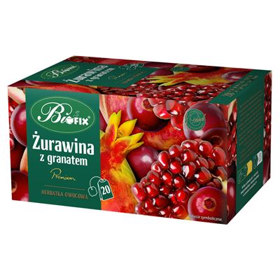 BIFIX Herbatka owocowa premium żurawina z granatem 20 torebek 40g