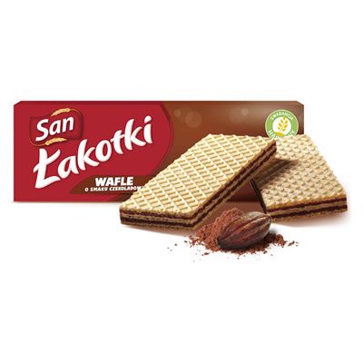 San Łakotki Wafle czekoladowe 146g