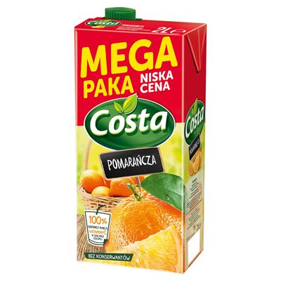 COSTA Napój pomarańcza 6 x 2 l
