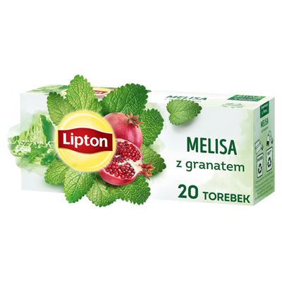 Lipton Melisa z granatem Herbata ziołowa 20 torebek 24g