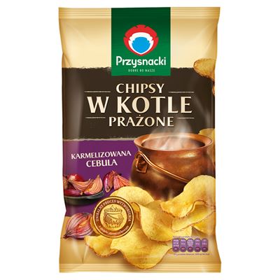 PRZYSNACKI Chipsy w kotle prażone Karmelizowana cebulka 125g