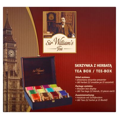 SIR WILLIAMS TEA Skrzynka z Herbatą 180 kopert 357g