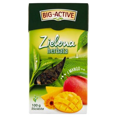 BIG-ACTIVE Zielona herbata z mango liściasta 100g