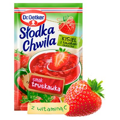 Dr.Oetker Słodka Chwila Kisiel z kawałkami owoców smak truskawka 31,5g