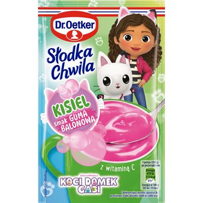Dr.Oetker Słodka Chwila Koci Domek Gabi Kisiel o smaku gumy balonowej 29 g