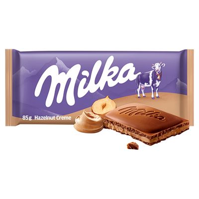 Milka Czekolada mleczna z kremem orzechowym 85 g